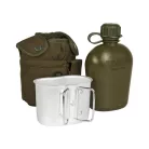 M-Tramp Feldflasche mit Hülle und Alu-Becher, Grün