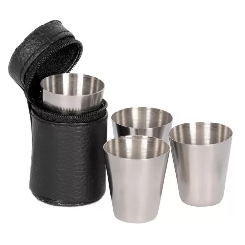 Set pahare din inox + etui