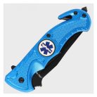 Mil-Tec Rescue pocket knife, blue