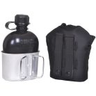 US canteen with MOLLE pouch, black