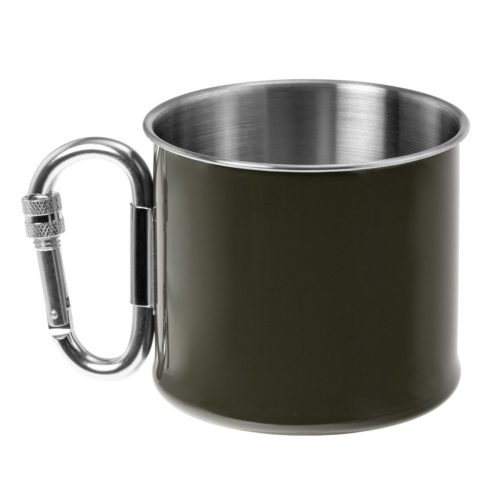Hrnček nerezový s karabínkou Mil-Tec, zelená 500ml