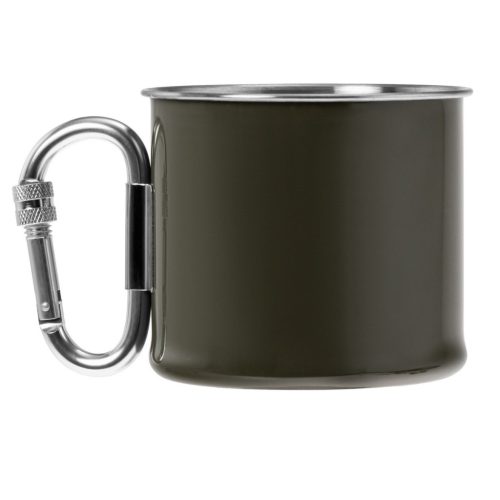 Mil-Tec cana karabiner din otel, verde 500ml