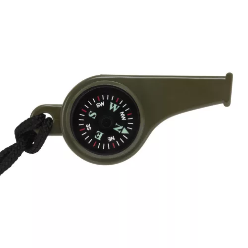Mil-Tec fluier din plastic cu compas si termometru