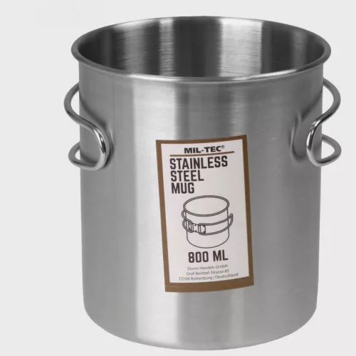 Mil-Tec stainless steel mug (wire handle), 800ml