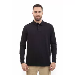 VAV Wear TLAC04 hosszú ujjú piké póló - fekete
