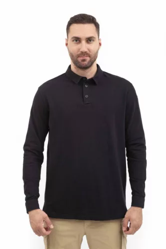 VAV Wear TLAC04 dlhý rukáv polokošel'a - čierna M