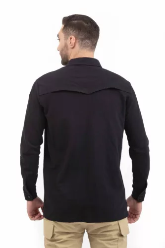 VAV Wear TLAC04 long sleeve polo shirt - black