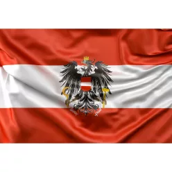 Österreich Flagge mit Wappen - 90 x 150 cm