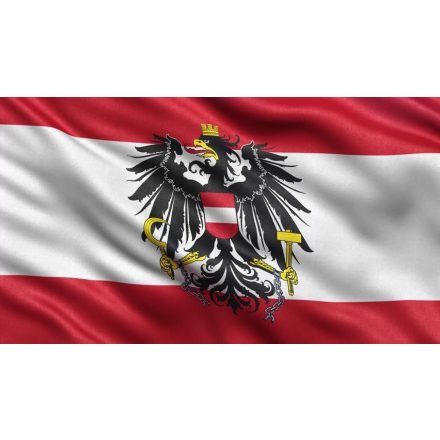 Vlajka veľká 90x150cm Rakúsko s erbom