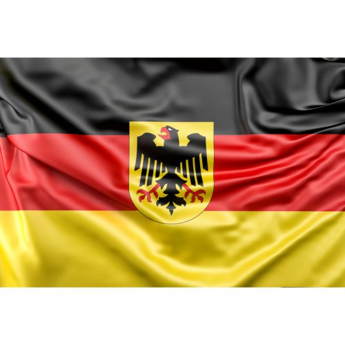 Deutschland mit Wappe Fahne