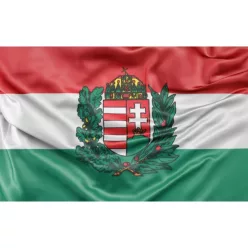 Hungary flag (With Crest & Olive Branch) - 30x45cm