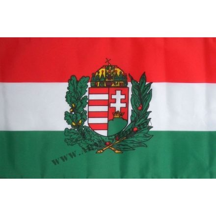 Vlajka malá 30x45cm Maďarsko s erbom a dvomi vetvičkami