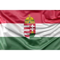 Maďarsko s erbom zástava