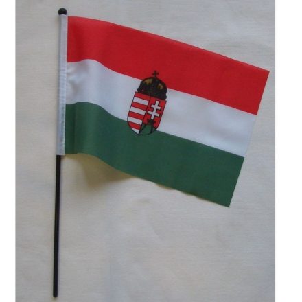 Vlajka na paličke 16x23cm Maďarsko s erbom