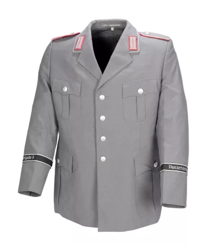 Deutsche Dienstjacke mit Aufnäher, Grau